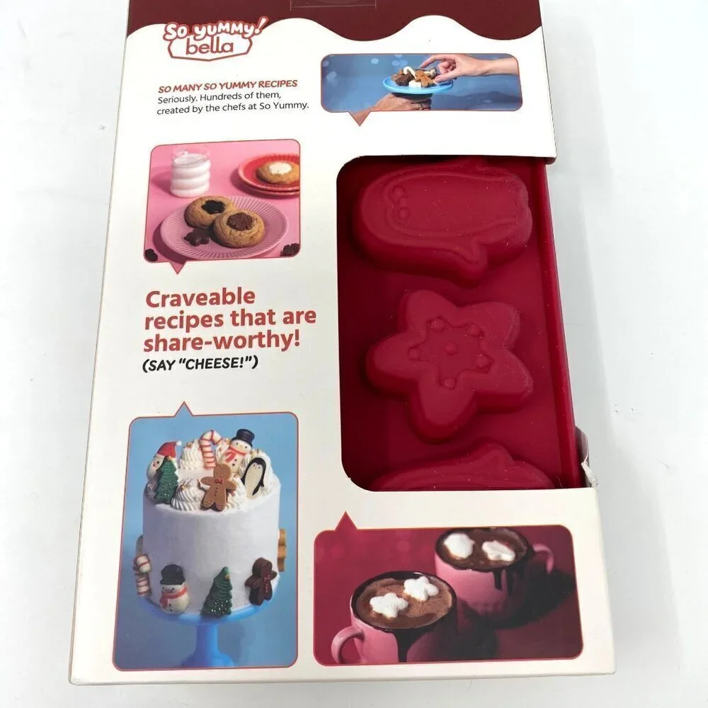 So Yummy Bella 2pc Chocolate Mold Set Gingerbread Man Pine Trees Penguin Stars